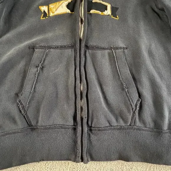 🔥Vintage Y2K Abercrombie & Fitch Spell out Faded Distressed Zip Up Mens Hoodie - Picture 7 of 16